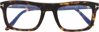 Tom Ford Eyewear tortoiseshell-frame glasses - unisex - Acetate - 52 - Brown