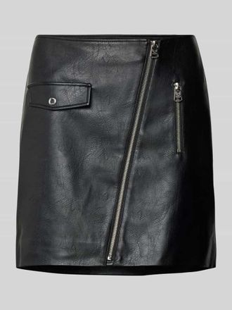 Only Minirock mit Frontrei&szlig;verschluss Modell VERA in Black, Gr&ouml;&szlig;e XS