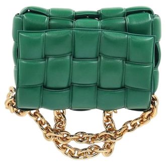 Bottega Veneta Pre-owned Leren Schoudertas - Dames - Pre-owned - Groen - Maat: ONE Size Leer