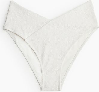 H&M Cheeky Bikinihose High Waist - White