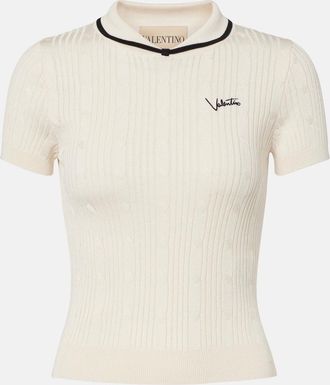 Valentino Logo cotton-blend top