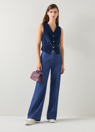 L.k. Bennett Womens Ami Waistcoat, Navy - Size 6 UK