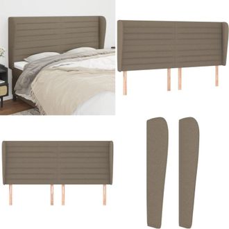 vidaXL Testiera ad Orecchio Tortora 183x23x118/128 cm in Tessuto - Testiera ad orecchio - Testiera in tessuto