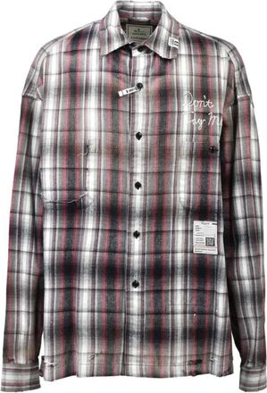 Miharayasuhiro J16Sh 181 Vintage Like Check Shirt - Heren - Casual Overhemden - Zwart - S - Katoen - Overhemden