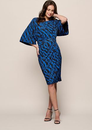 Mart Visser Milan Print Jurk Zwart / Kobalt