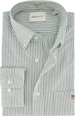 GANT Heren, Overhemden, Groen, Maat: 2XL Katoen