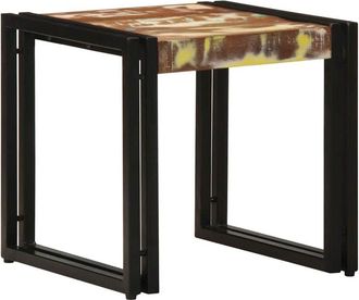 vidaXL Vidaxl - Mesa De Caf&eacute; Multicolor 40 X 40 X 38 Cm Madera Maciza Reciclada