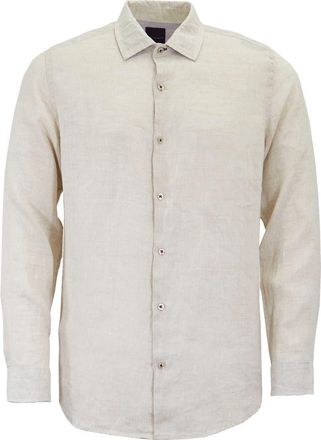 Lords of Harlech Uomo Solid Long Sleeve Fine Linen Shirt in Laurent Natural at Nordstrom, Size X-Large