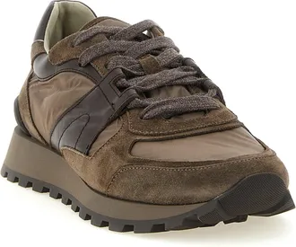 Brunello Cucinelli Womens Bicolor Calfskin Athletic Sneakers