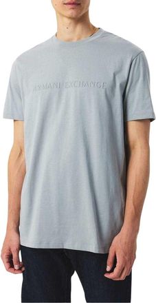 A|X Armani Exchange Heren T-shirt met reli&euml;f (Grijs)