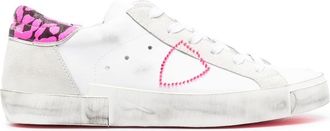 Philippe Model side stitched-logo detail sneakers - women - Calf Suede/Fabric/Calf Leather/Calf Leather/Rubber - 39 - White