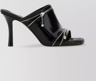 Burberry leather peep toe mules