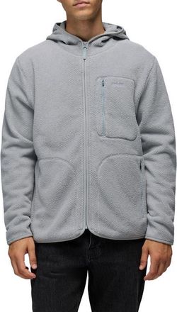 Prana Tuff Fluff Fleece Full Zip Hoodie in Shadow Freestyle at Nordstrom, Size Xx-Large