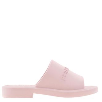 Ferragamo Giuneva Logo Debossed Rubber Sandals, Size 7