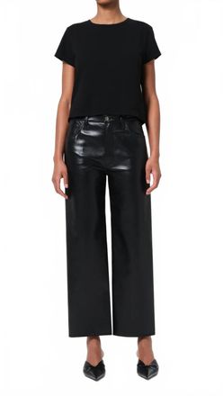 A Gold E Womens Ren Jean In Black Recycled Leather