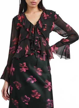 Rails Dark Azalea Nicoletta V-Neck Top In Black