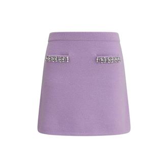 Self Portrait Purple Viscose Mini Womens Skirt