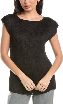 Lafayette 148 New York Embroidered Plisse Blouse