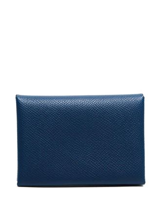 Hermès 2023 Calvi coin holder - unisex - Leather - One Size - Blue