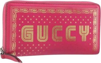 Gucci Pre-owned Leather Wallet - Dames - Vintage Accessoires - Roze - ONE Size - Leer - Vintage