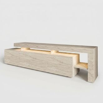 M&S Collection Mueble Para Tv Con Led Y Estantes Sal&oacute;n Teral - Beige