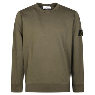 Stone Island Sweatshirts, male, Green, Size: XL Casual Cotton Sweatshirt for Men