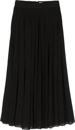 Toteme pliss&eacute;-effect organic cotton midi skirt - women - Organic Cotton/Polyamide - 32 - Black