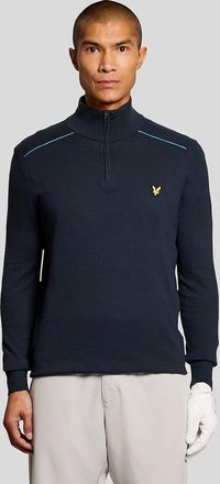 Lyle & Scott Lyle And Scott Mens Cotton Tipped 1/4 Zip Jumper - Black - Size: 34