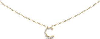 House of Brilliance 10K Gold Diamond Accent A-Z Block Initial Pendant Necklace