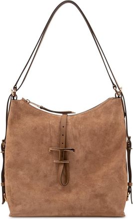 Tod's Brown T Timeless Large Shoulder Bag