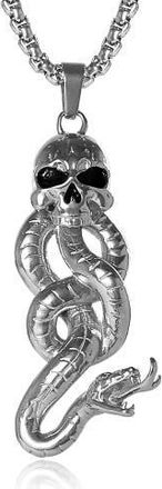 Harry Potter Dark Mark Skull and Snake Pendant Necklace, 22 in Silver at Nordstrom