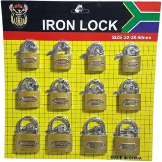 Trade Shop Trade Shop - Set 12 Lucchetti Ad Arco 32mm 38mm 50mm Con 3 Chiavi Per Armadietto Valigia