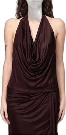 Elisabetta Franchi Jersey Top - Dames - Tops - Bruin - Maat: M Jersey