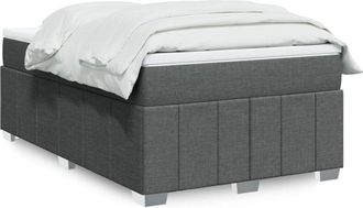vidaXL Cama Box Spring Con Colch&oacute;n Tela Gris Oscuro 120x190 Cm Vidaxl