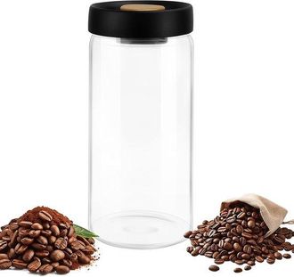 OEM Lata Herm&eacute;tica De 1,8 L Para Caf&eacute;, Contenedor Para Granos De Caf&eacute;, Tapa Al Vac&iacute;o, Almacenamiento De Vidrio Para Frutos Secos, T&eacute;, Gran Capacidad