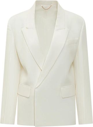 Victoria Beckham Tailored Jacket - Dames - Blazers - Wit - XS - Leer - Jassen