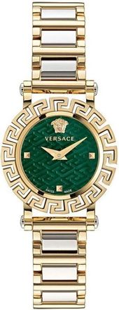 Versace Accessoires, unisex, Geel, ONE Size, Greca Glam Horloge