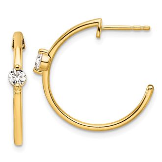 Diamond2Deal 14k Yellow Gold 1/4 ct Lab Grown Diamond Hoop Earrings VS Clarity, G-H Color