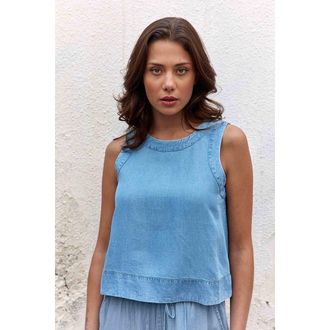 La petite &eacute;toile Mouwloze top van lyocell, TAIKO