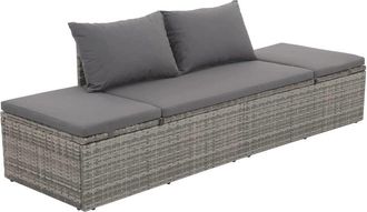 vidaXL Garden Bed Gray 76.8x23.6 Poly Rattan, 43955