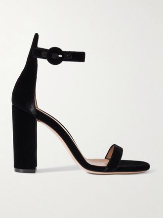 Gianvito Rossi Sandali In Velluto Gaeta 105 - Nero