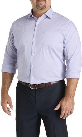 Michael Kors Big & Tall Mini Grid Performance Dress Shirt in Purple at Nordstrom, Size 18.5 - 34