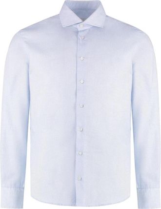 Bastoncino Poplin Shirt - Heren - Zakelijke Overhemden - Blauw - XL - Katoen - Overhemden