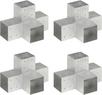 vidaXL Vidaxl - Conectores De Postes En X 4 Uds Metal Galvanizado 101x101 Mm