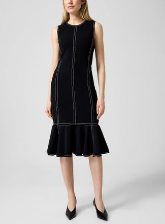 Ami Womens Contrasting seams black dress