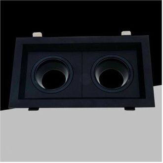 Trade Shop Trade Shop - Porta Faretto Doppio Orientabile Ad Incasso Nero Per Lampadine Gu10 Gu5.3 P33-n2