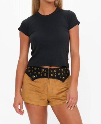 Show me your Mumu Wilson Micro Shorts In Sepia Faux Leather
