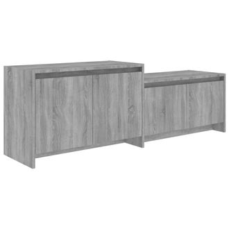 vidaXL Vidaxl - Mueble De Tv Madera De Ingenier&iacute;a Gris Ahumado 146,5x35x50 Cm