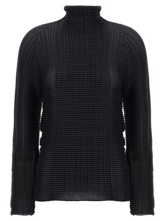 Issey Miyake Black Wooly Pleats blouse
