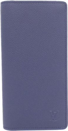 Louis Vuitton Navy Leather Long Wallet (Bi-Fold) (Pre-Owned)